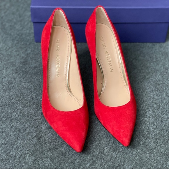 Stuart Weitzman Heist Pump Red Suede - Picture 3 of 4